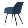 2X Bule Velvet Dining Chairs Matel Legs Luxury Armchairs Office Home Dining Room
