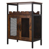 Retro Storage Cabinet Sideboard and Buffet Table with Wine Holder Cupboard