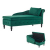 Upholstered Chaise Longue Indoor Lounge Sofa with Right Armrest & Storage Green