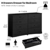 Large Double Dresser w/8 Drawers Bedroom Storage Sleek & Spacious Design Black