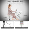 Height Adjustable Dining Chair 360-Degree Swivel Bar Stool Vanity Stool-White