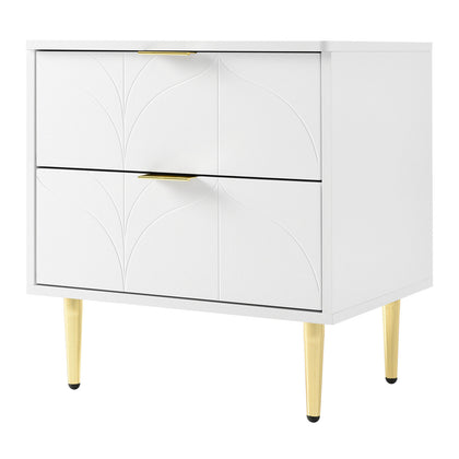 2x Wooden 2 Drawer Bedside Table Cabinet Nightstand Side Table Bedroom Furniture