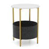 Living Room 2-Tier Side Table Small Space Round End Table-Coffee