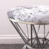 Grey - Silver - Footstool - Footrest - Bedroom Seat - Metal - Chair - Stool