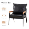 PU Single Sofa Wood Arm Metal Frame Comfort Save Space Office Home Hotel Lounge