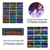 Electric Heater 50 In LED Fireplace Wall Mounted Inset TV Standing Media Fire