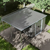 Galvanized Steel Outdoor Garden Storage Shed W/ Open Shed for Bike Tool 5.5x9FT