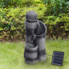 Outdoor Solar Garden Water Feature Auto Water Flowing Rockery Fountain w/ Lights