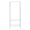 Black Metal Clothes Rail Rack Garment Stand Corner Open Wardrobe with Shelf