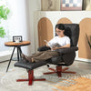 Recliner Chair with Footstool & Adjustable Backrest Upholstered Armchair, Black