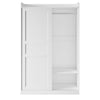 Modern 2 Sliding Door Wardrobe Matt White Storage Cupboards with 2 Hanging Rail