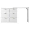 6 Drawer Dressing Table Makeup Desk Modern Vanity Table Bedroom Furniture White