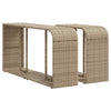 Garden Sofa Set 11 Piece with Cushions Table Shelf Outdoor Beige Poly Rattan