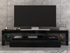 Modern Black 160cm TV Unit Cabinet Stand High Gloss Front with RGB LED Lights