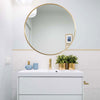 Round Metal Gold Wall Mounted Makeup Glass Mirror Vanity Bathroom Dressing Decor