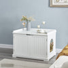 Wooden Cat Litter Box Enclosure Hidden Pet Cat Washroom Trays Bench With 2 Doors