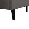 Double Bed Frame, Upholstered Platform Bed with Channel Tufted Headboard, Grey