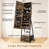 Mobile Mirror Jewelry Cabinet Standing Makeup Organizer Jewelry Armoire Lockable