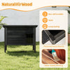 Wooden Feral Cat Shelter for Winter Elevated Pet Enclosure-Black