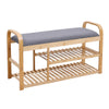 Bamboo Shoe Bench Shoes Storage Rack Organiser Cushion Padded Seat Hallway Stool