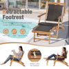 2-in-1 Garden Lounge Chair Table Set Folding Chaise Lounge w/Wicker Side Table