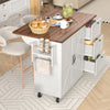 Rolling Kitchen Island Trolley Serving Cart Cabinet w/ 3 Drawers & Storage Doors