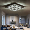 20-100cm Flush Mount Modern Square Ceiling Chandelier Crystal Light Lamp Pendant