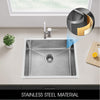 LARGE SUPER DEEP SINGLE BOWL SQUARE STAINLESS STEEL KITCHEN SINK UNDERMOUNT