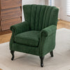 Chenille Upholstered Single Sofa Armchair European-Inspired Curved Leg Wingback