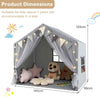 3-4 Kids Large Play Tent House Kids Play Tent w/Star Lights-Grey