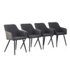 Set Of 2 Grey Dining Chairs Faux Leather Office Chairs Padded Seat Kitchen