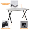Rectangular Kitchen Dining Table Wooden Table 4-6 Seats Family Party Table White