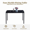Set of Black Marble MDF Top Dining Table with 4x Grey Faux Leather Chairs