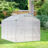Greenhouse Garden Shed Polycarbonate Walk-In Aluminium Grow House Slid Door Base