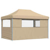 Foldable Party Tent - with 3 Sidewalls Beige U3R8