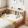 Wooden Storage Bed Frame With Slats and Shelves 3FT Single for Kids, Teenagers