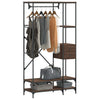 Clothes Rack with Shelves Brown Oak Engineered Wood H5T1
