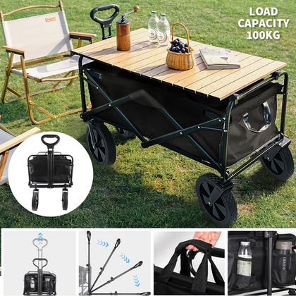 150KG Folding Trolley Cart Outdoor Garden Camping Beach Festival Wagon Truck UK