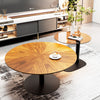 2X Chic Nesting Coffee Table Set Unique Vintage Wood Grains Glass Stacking Table