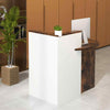 COSTWAY Reception Desk Front Counter Desk w/ Lockable Drawer-Coffee