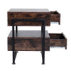 Rustic Chest of 2 Drawers Night Bedside Table Bedroom End Table Cabinet Storage