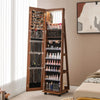 3-in-1 Jewelry Cabinet 360° Swivel Mirror Jewelry Armoire W/ 3-Color LED Lights
