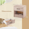 Bedroom Modern End Table Nightstand (Set of 2)w/Shelf-Natural