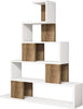 Pyramid Bookcase White & Walnut