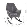 Rocking Chair Recliner Armchair Velvet Upholstered Single Sofa Solid w/Wood Legs