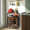 Industrial Bar Cabinet Kitchen Storage Sideboard W/ Rack Glass Holders