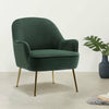 Vintage Green Velvet Upholstered Accent Tub Chair Bedroom Armchair Lounge Sofa