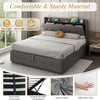 5ft King Size Ottoman Lift Up Bed Frame Upholstered Bed with Headboard Storage