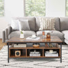 Center Table Industrial 3-Tier Coffee Table Heavy-duty Metal Frame-Coffee