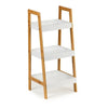Bamboo Ladder 3 Tier Shelf Unit Bookcase Living Room Storage Shelving Display